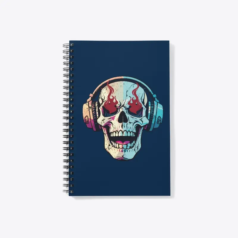 Skeleton Head with Headphones